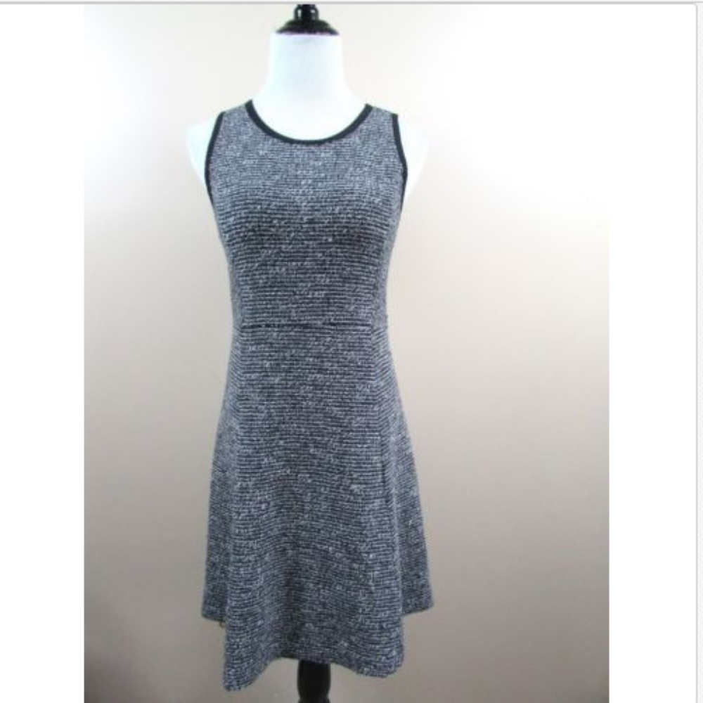 J Crew Tweed Flare Boucle Wool Blend Dress